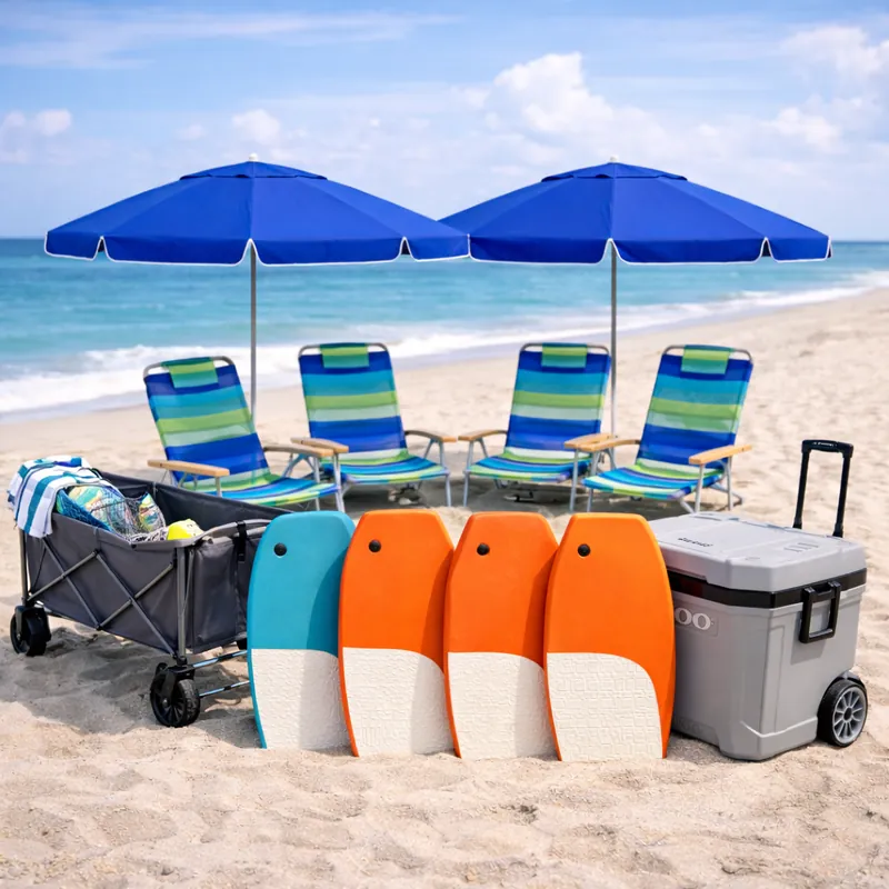 Family Beach Bundle with canopies and beach setup